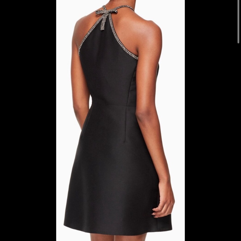 Kate Spade black Run Wild dress rhinestone halter